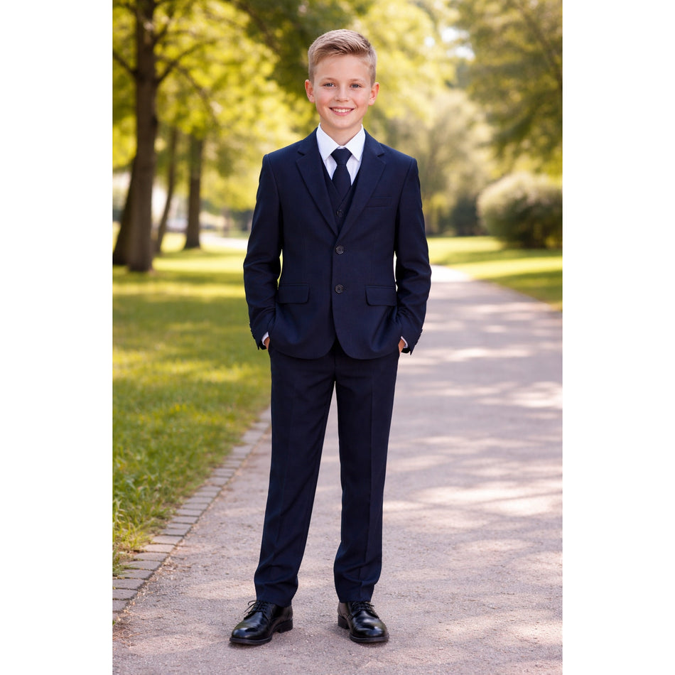 NEW Boys First Holy Communion Suit - Navy 5 Piece w/Garment Bag - Size 10