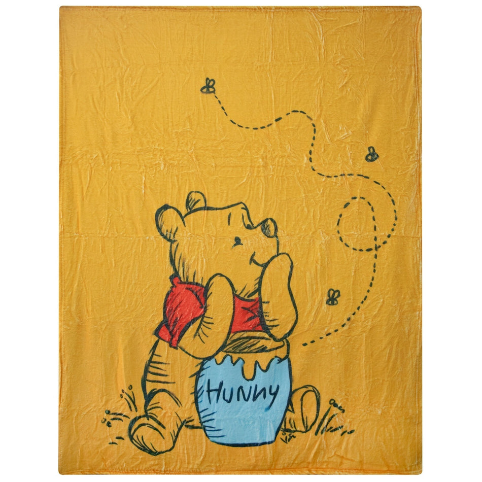 NEW Throw Blanket - Winnie the Pooh Bear with Hunny 50" x 40" Super Soft
