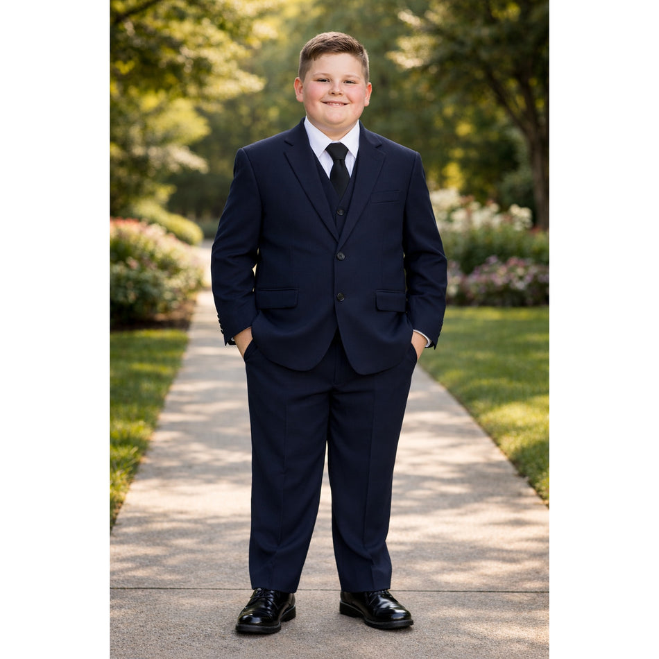 NEW Boys First Holy Communion Suit - Navy 5 Piece w/Garment Bag - Size 10H