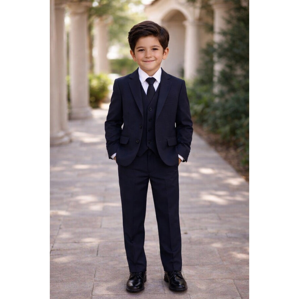 NEW Boys First Holy Communion Suit - Navy 5 Piece w/Garment Bag - Size 7