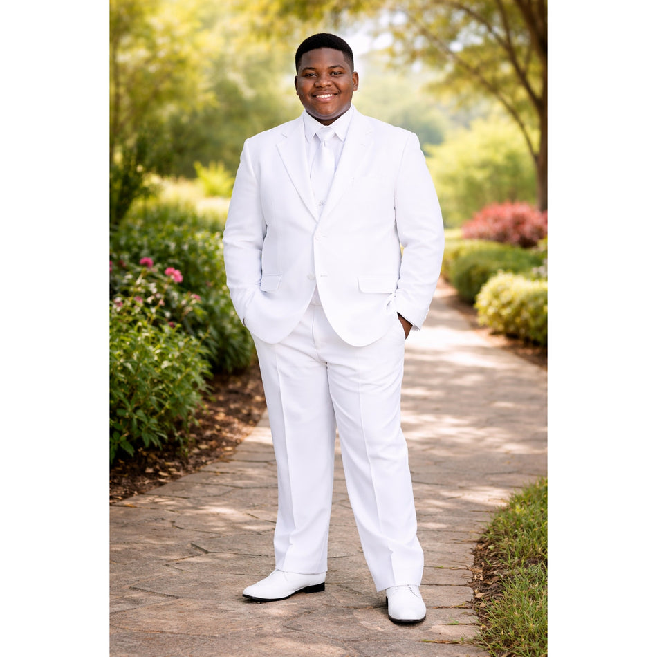 NEW Boys First Holy Communion Suit - White 5 Piece w/Garment Bag - Size 20H