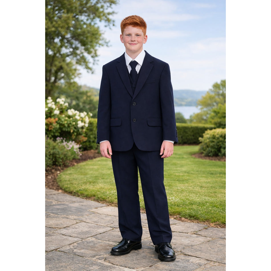 NEW Boys First Holy Communion Suit - Navy 5 Piece w/Garment Bag - Size 16H