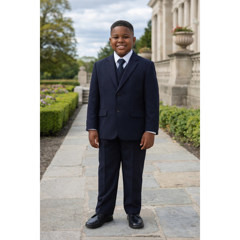 NEW Boys First Holy Communion Suit - Navy 5 Piece w/Garment Bag - Size 14H