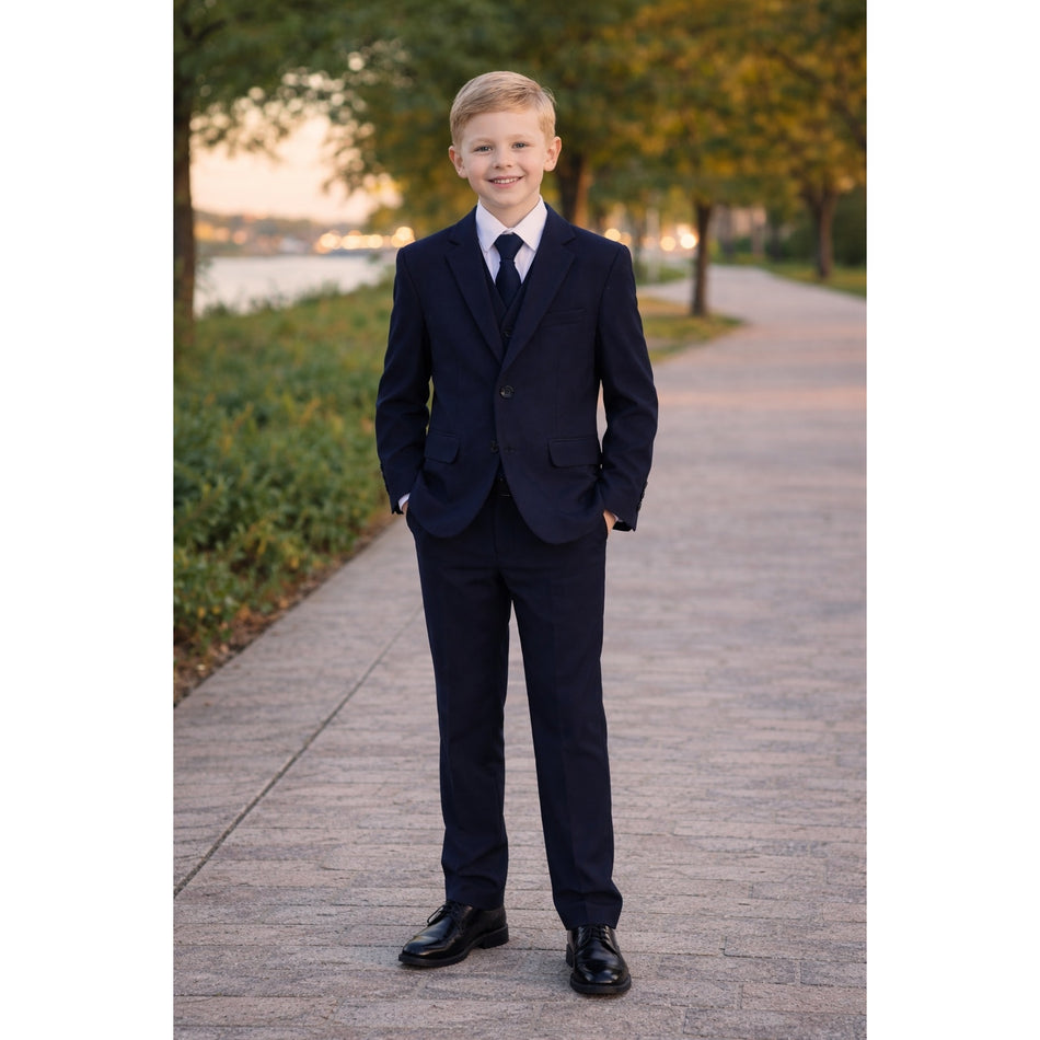 NEW Boys First Holy Communion Suit - Navy 5 Piece w/Garment Bag - Size 14