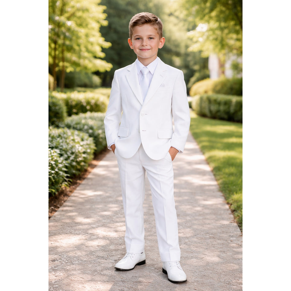 NEW Boys First Holy Communion Suit - White 5 Piece w/Garment Bag - Size 10