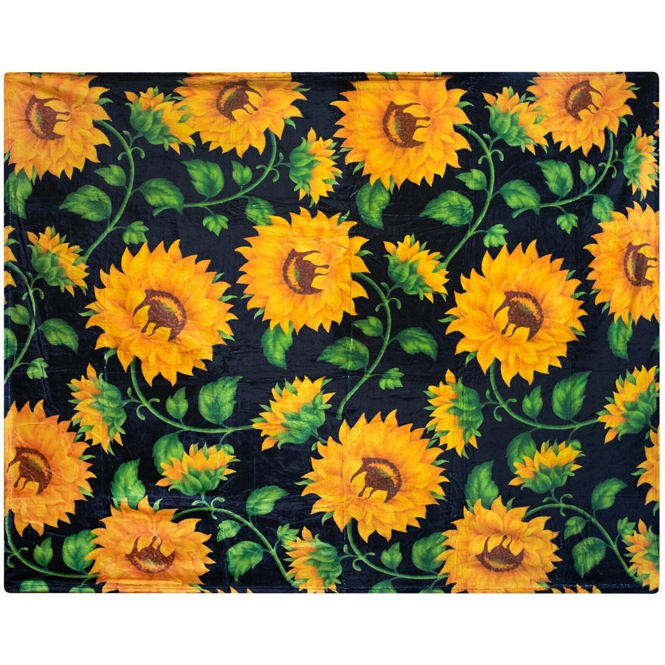 NEW Throw Blanket - Colorful Sunflowers Fall Autumn Blanket 50" x 60" Silky Soft