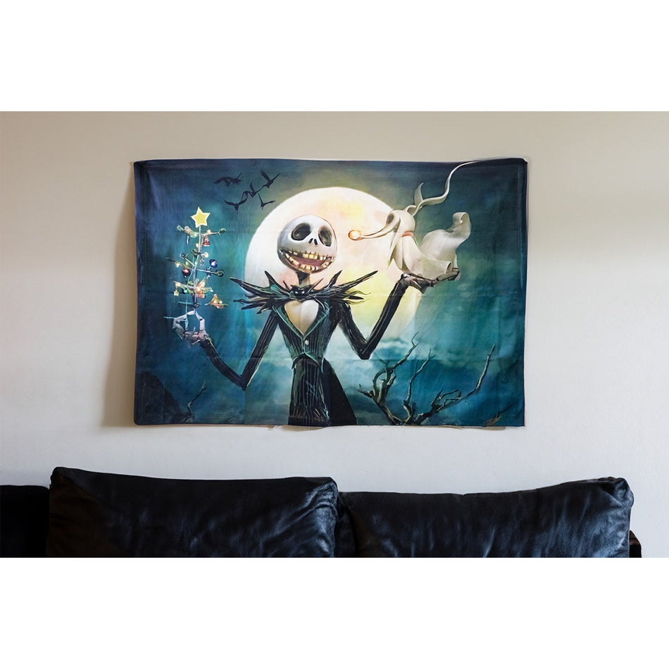 NEW Tapestry - Nightmare Before Christmas Jack Skellington & Zero Wall Art 40"x60"