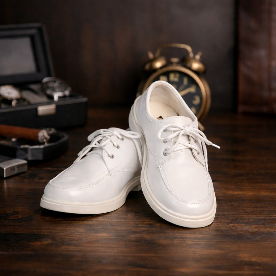 NEW Boy's Communion Dress Shoe - White/Matte Lace Up - Size 2