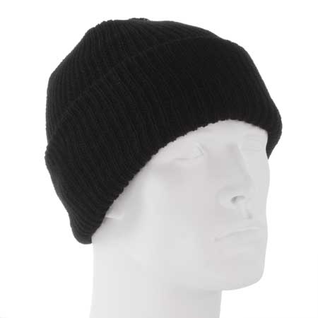 Black Value Knit Ski Hat - Made in USA - 1 piece