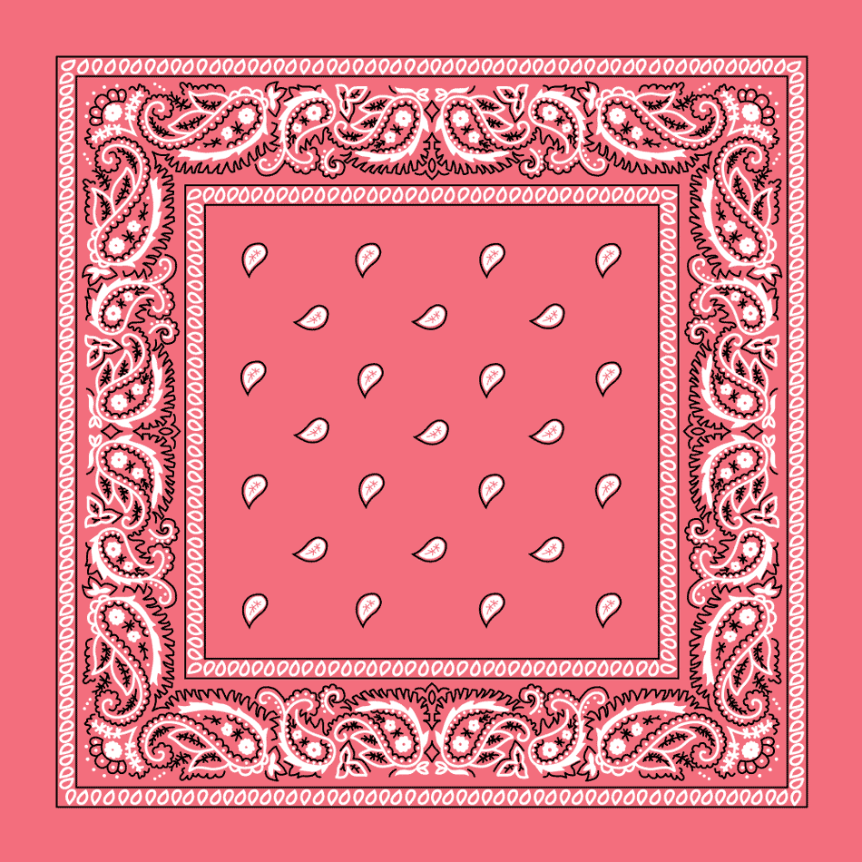 Pink Paisley Bandanas - Dozen Packed 14X14