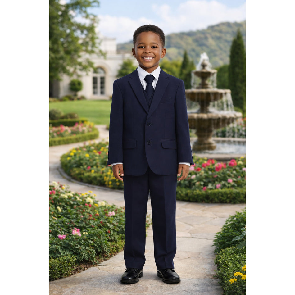 NEW Boys First Holy Communion Suit - Navy 5 Piece w/Garment Bag - Size 8