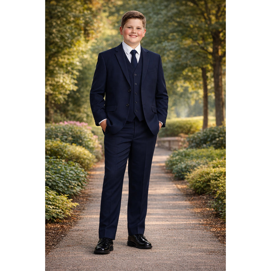 NEW Boys First Holy Communion Suit - Navy 5 Piece w/Garment Bag - Size 20H