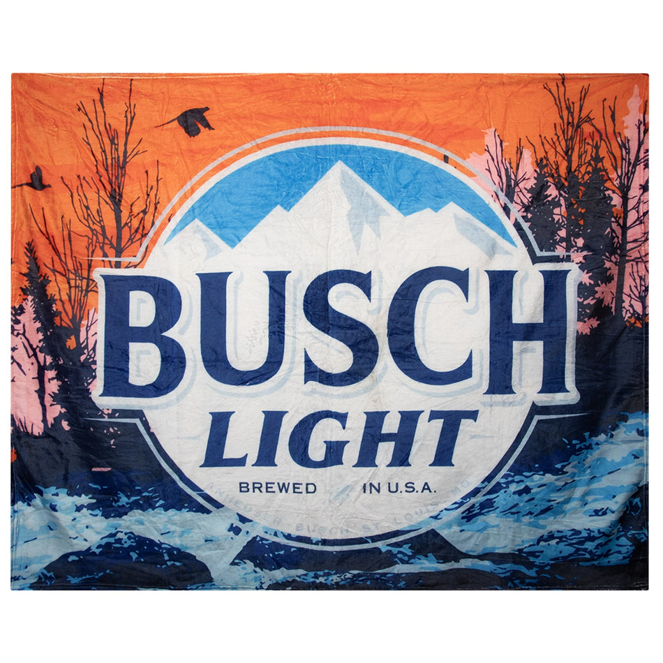 NEW Throw Blanket - Busch Light Beer Blanket 40" x 50" Bar, Man Cave, Game room, stadium