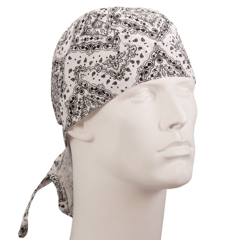 Paisley White Head Wrap