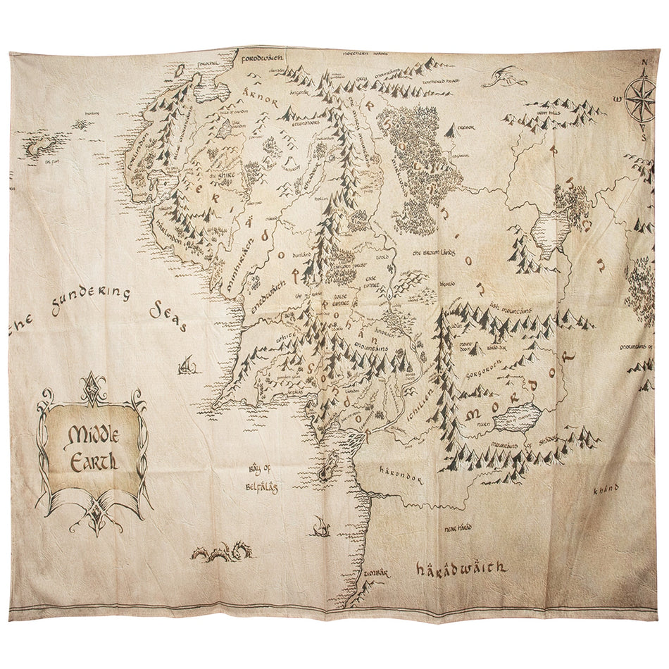 NEW Tapestry - Lord of Rings Middle Earth Map 51"x 59" Tapestry Dorm Bedroom Wall Art